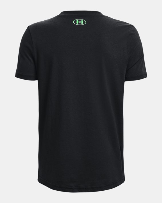 Boys' UA Scattered Brand Short Sleeve, Black, pdpMainDesktop image number 1